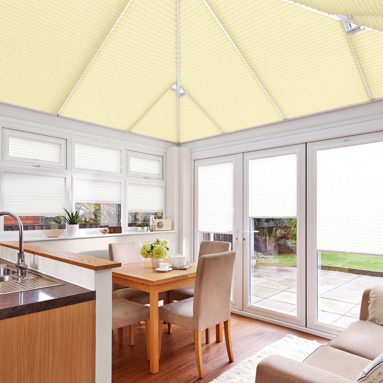 Kari Lemon Conservatory Roof Pleated Blind