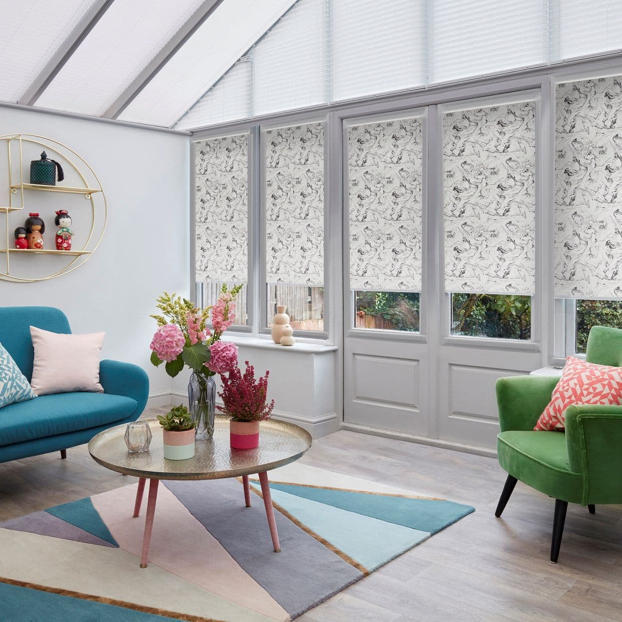 Marble Monochrome Conservatory Roller blind